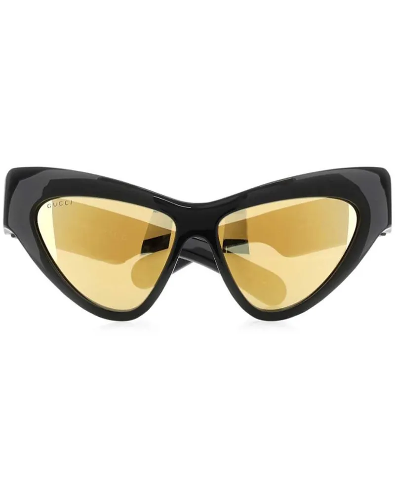 Gucci Sonnenbrille mit Logo - Schwarz Schwarz