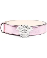 Versace La Medusa metallic leather belt Rosa