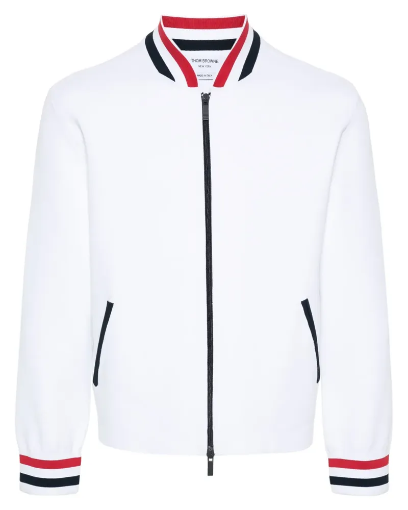 Thom Browne Bomberjacke mit RWB-Streifen - Weiß Weiß