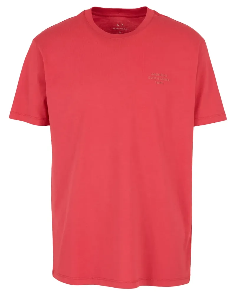 Armani Exchange T-Shirt mit gummiertem Logo - Rot Rot