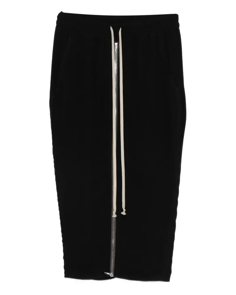 Rick Owens drawstring zip midi skirt - Schwarz Schwarz