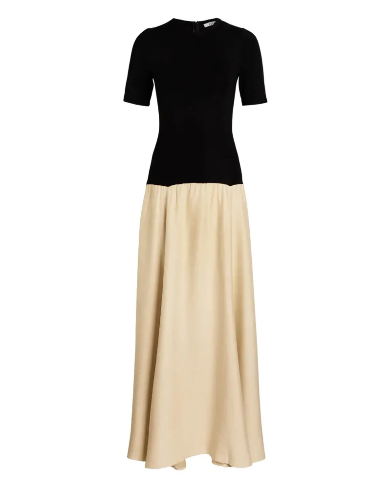 Esse Studios short-sleeve two-tone maxi dress - Schwarz Schwarz