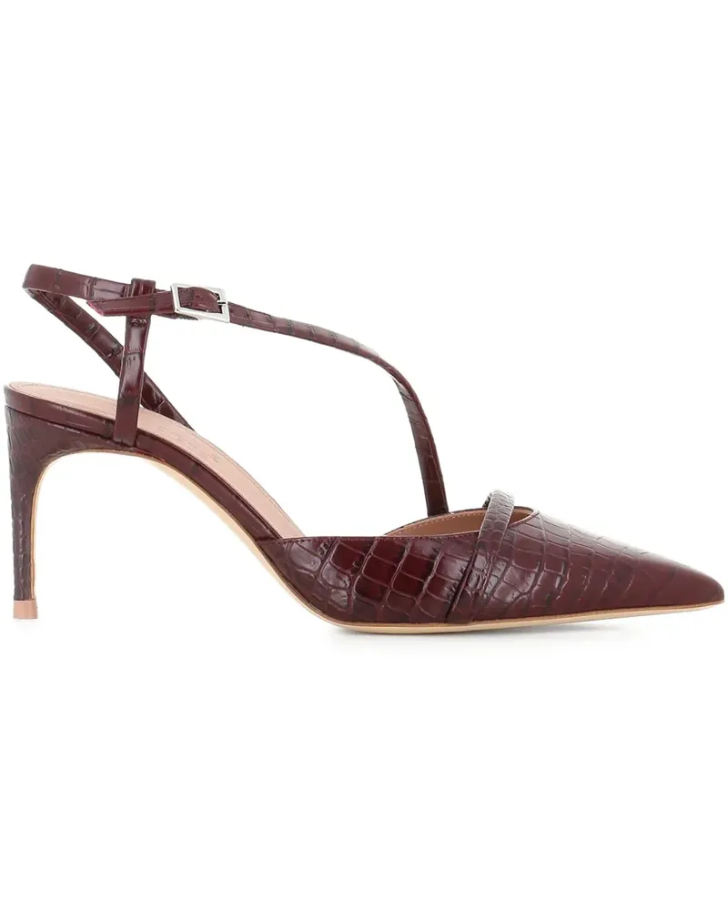 Malone Souliers Spitze Valeria Pumps mit Kroko-Effekt 70mm - Braun Braun