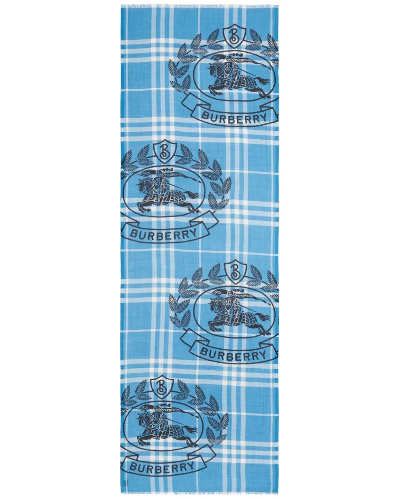 Burberry Schal mit Montage-Print - Blau Blau