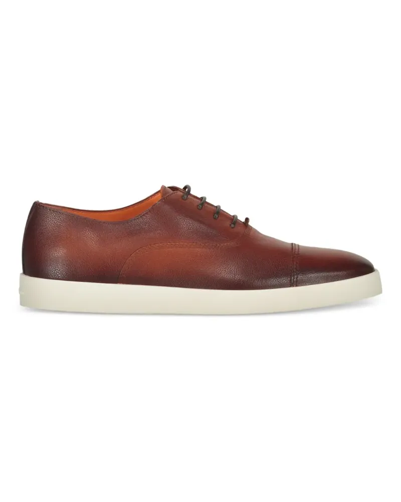 Santoni leather oxford sneakers - Braun Braun