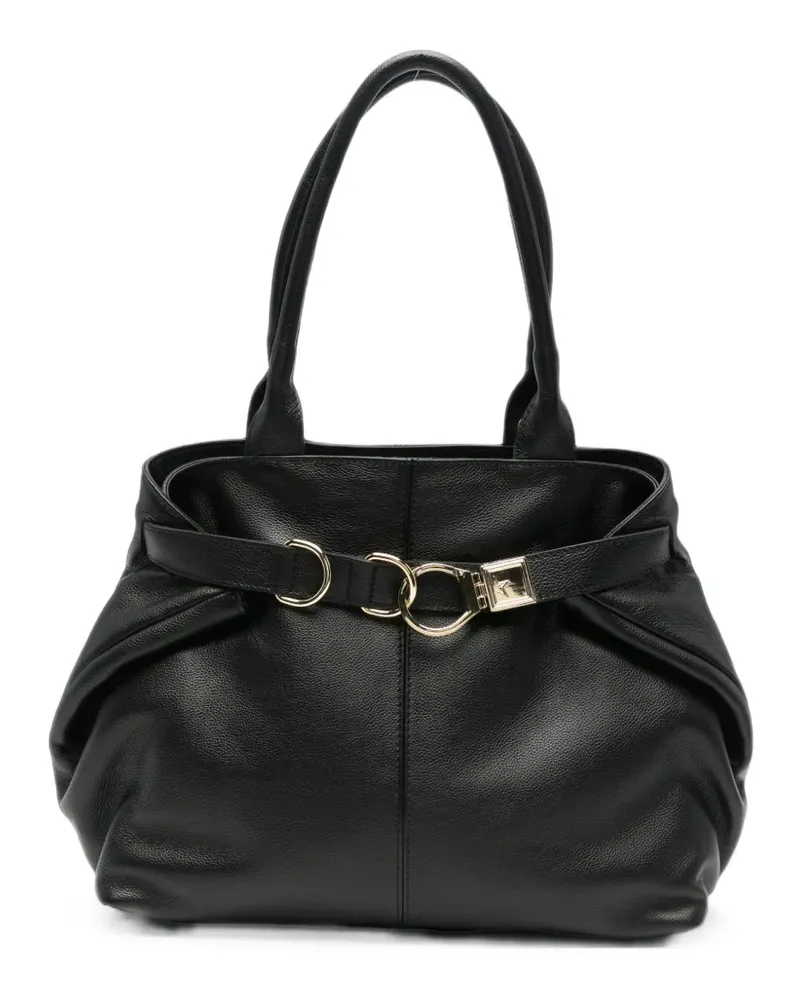 MARC ELLIS Josephine buckle-detail grained-leather shoulder bag - Schwarz Schwarz