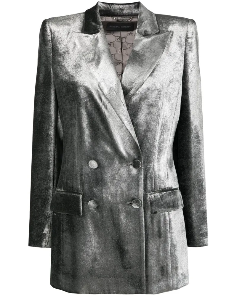 Alberta Ferretti Doppelreihige Jacke - Grau Grau