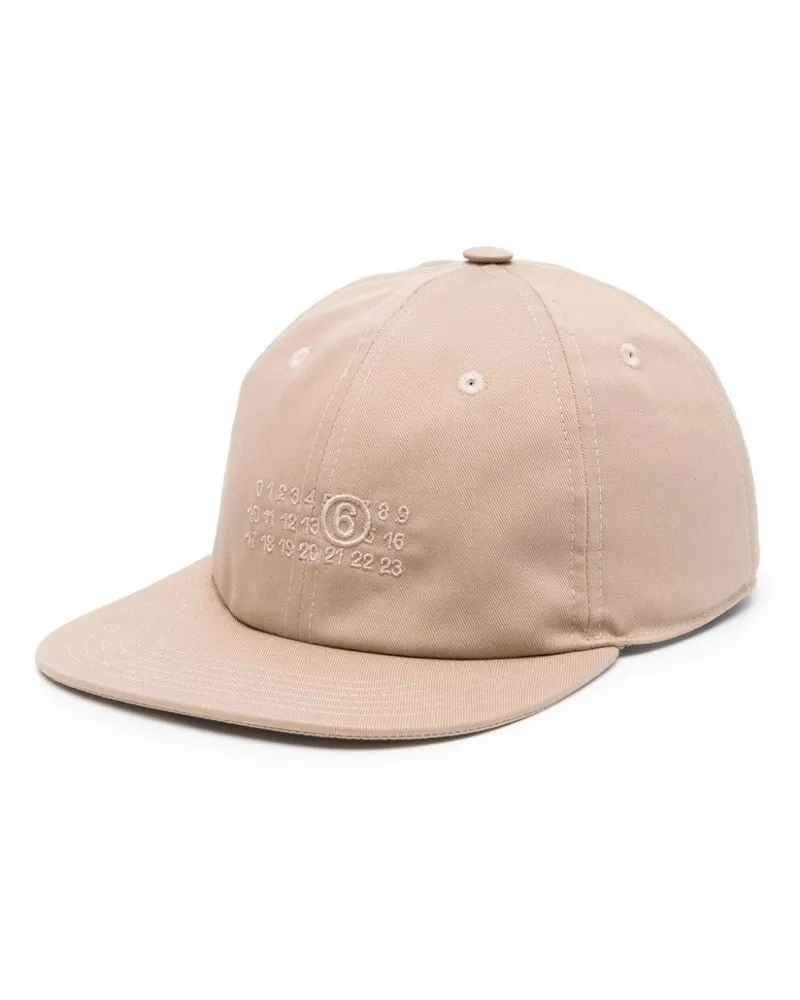 Maison Margiela Baseballkappe mit Signature-Nummernstickerei - Nude Nude