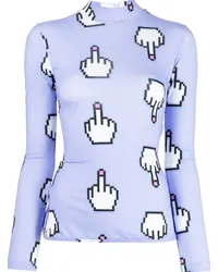 Natasha Zinko Pixel Middle Finger Oberteil Violett