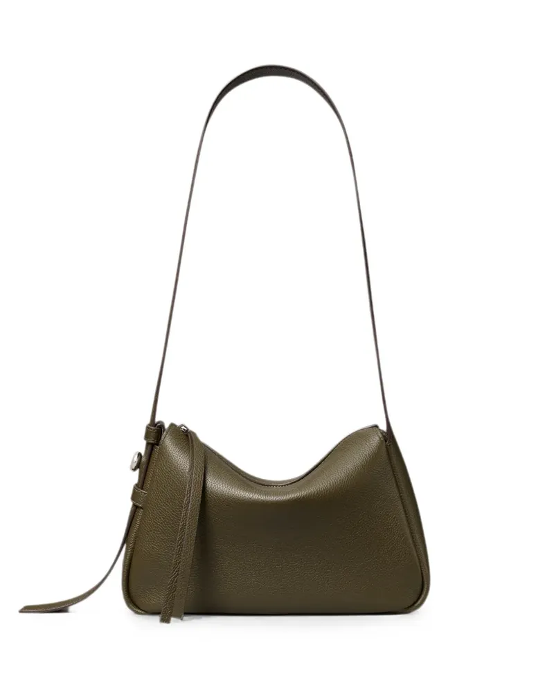 Tory Burch Kleine Three Schultertasche aus gekörntem Leder - Grün Grün