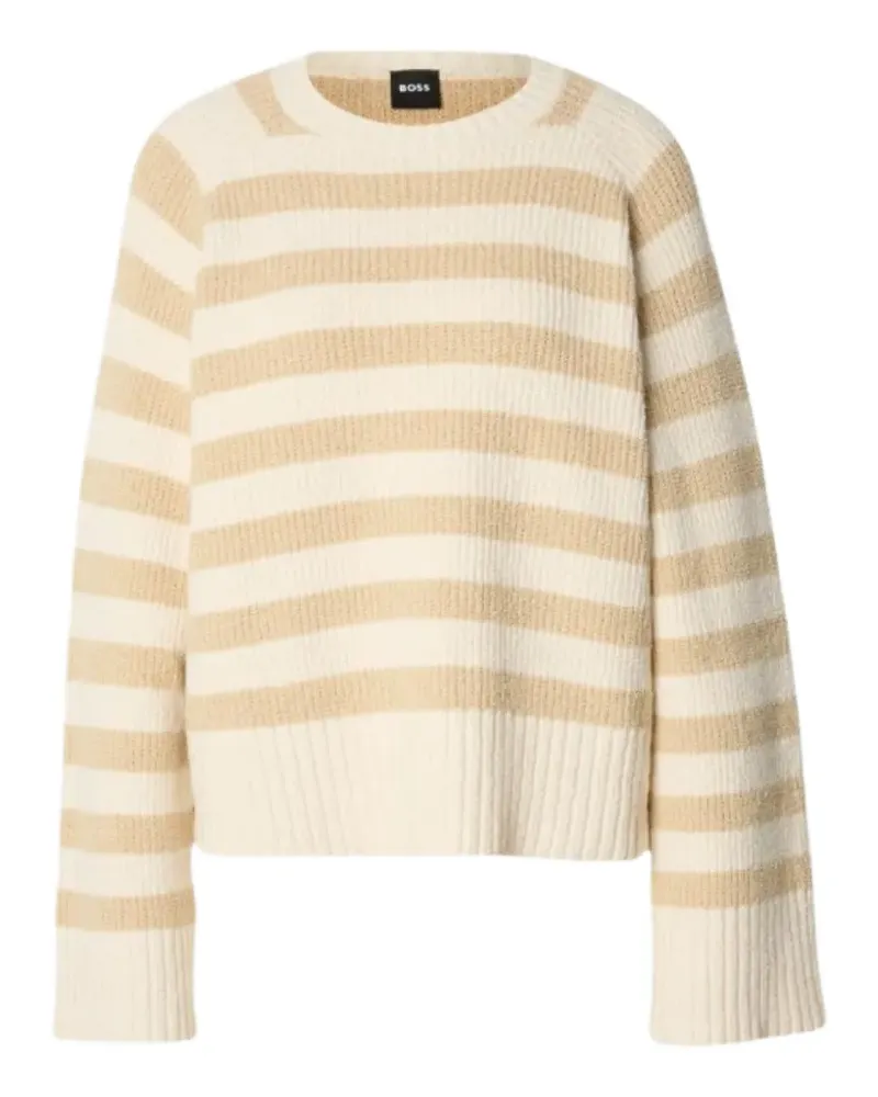 HUGO BOSS Frixel Pullover mit Streifenmuster - Nude Nude
