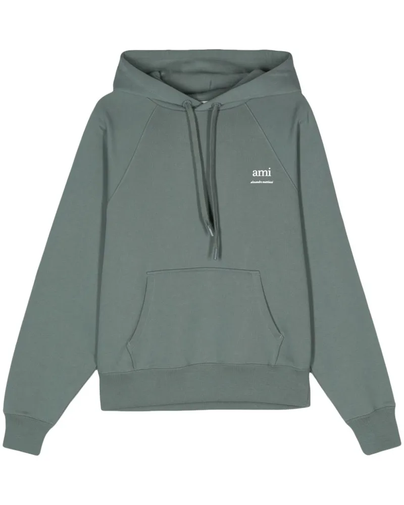 AMI Paris Hoodie mit Logo-Print - Grün Grün