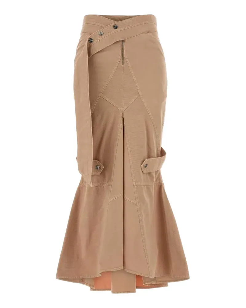 Blumarine panelled fishtail skirt - Nude Nude