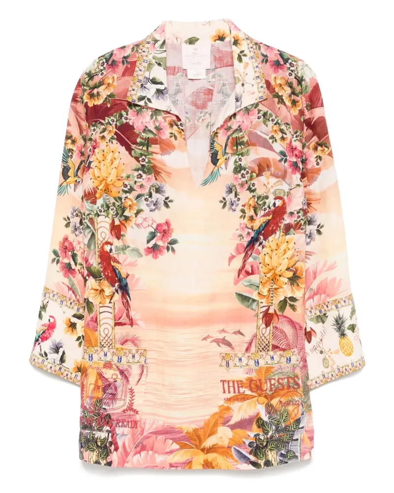 Camilla Minikleid aus Leinen - Rosa Rosa
