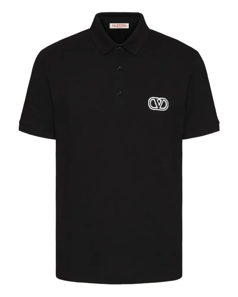 Valentino Garavani Poloshirt mit VLogo Signature - Schwarz Schwarz