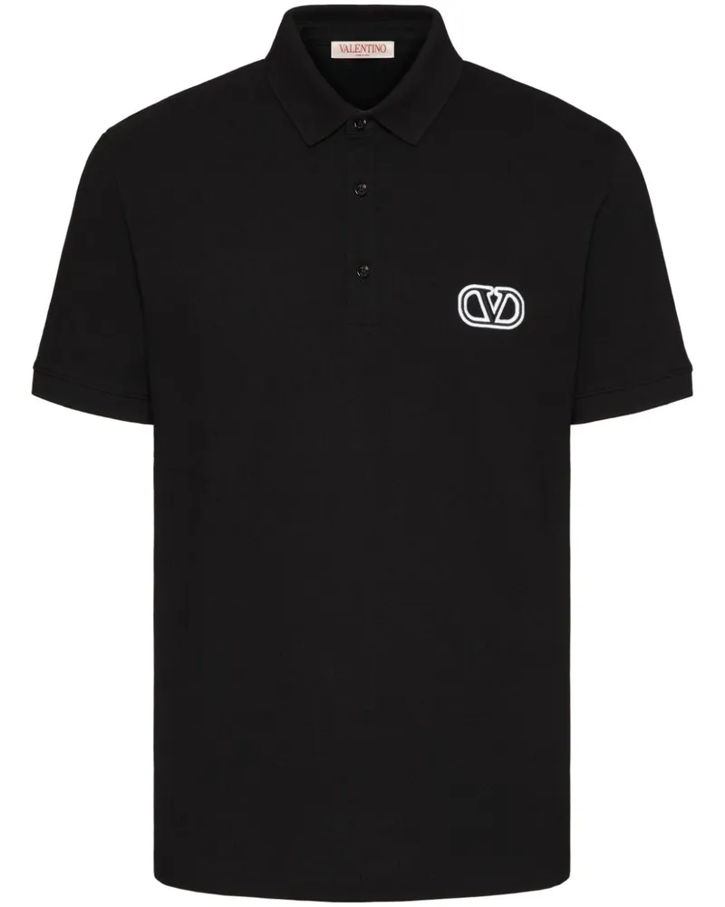 Valentino Garavani Poloshirt mit VLogo Signature - Schwarz Schwarz