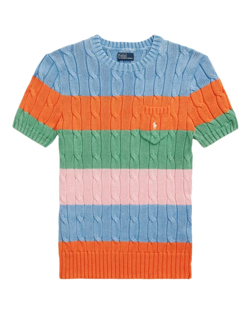 Ralph Lauren Gestreifter Pullunder mit Zopfmuster - Blau Blau