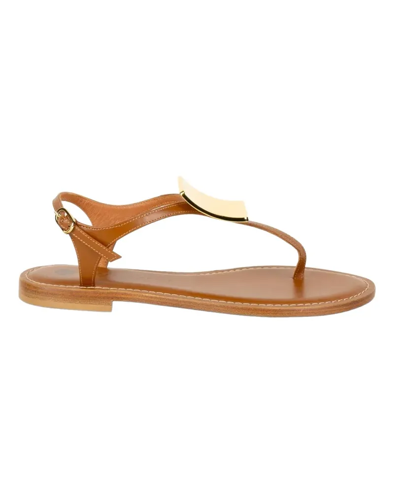 FESTA Milano plaque-detail flat sandals - Braun Braun