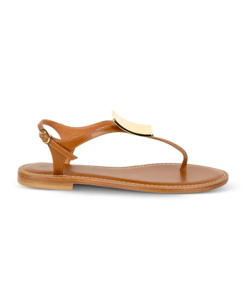 FESTA Milano plaque-detail flat sandals - Braun Braun