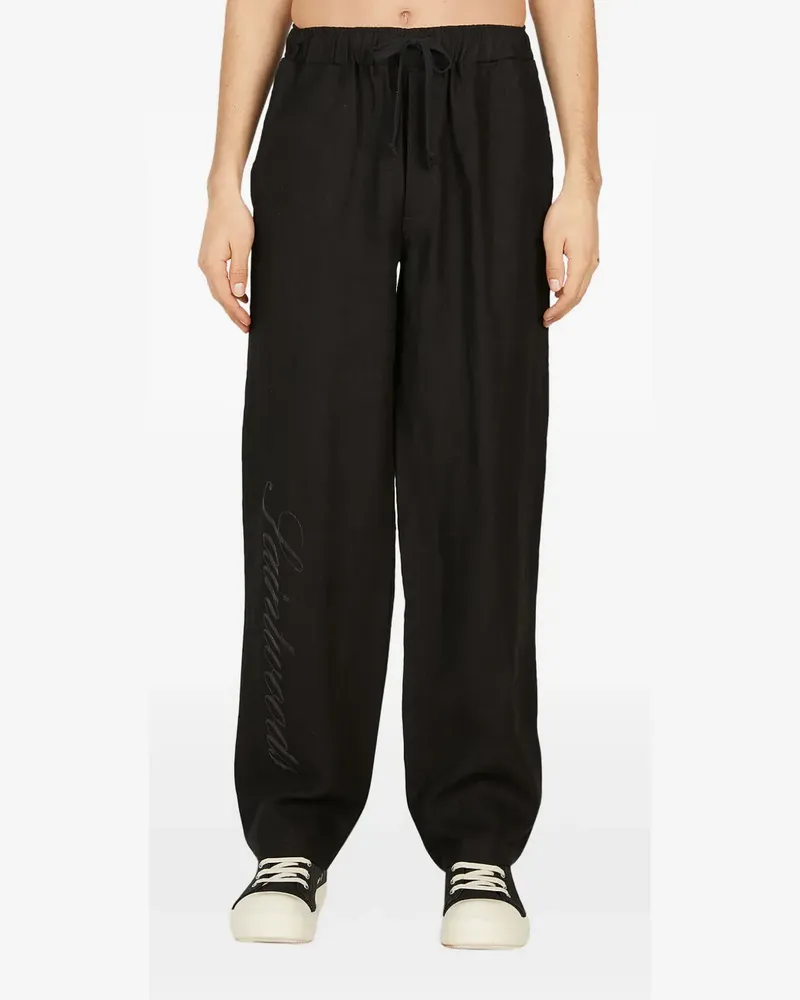 Saintwoods Hose mit Logo-Print - Schwarz Schwarz