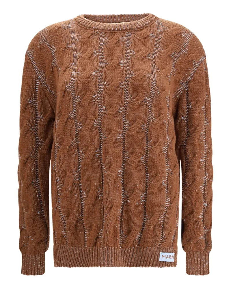 Marni long-sleeved cable-knit sweater - Braun Braun