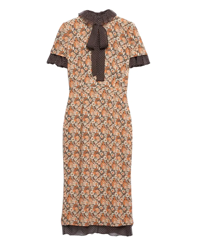 Prada Kleid mit Blumen-Print - Orange Orange