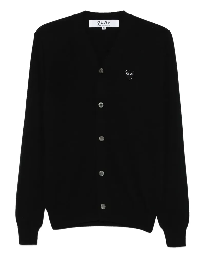 Comme des Garçons Strassverzierter Cardigan mit Herzemblem - Schwarz Schwarz