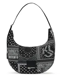 Karl Lagerfeld Urban Schultertasche mit Bandana-Print Schwarz