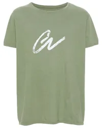 Greg Lauren T-Shirt mit Logo-Print Grün