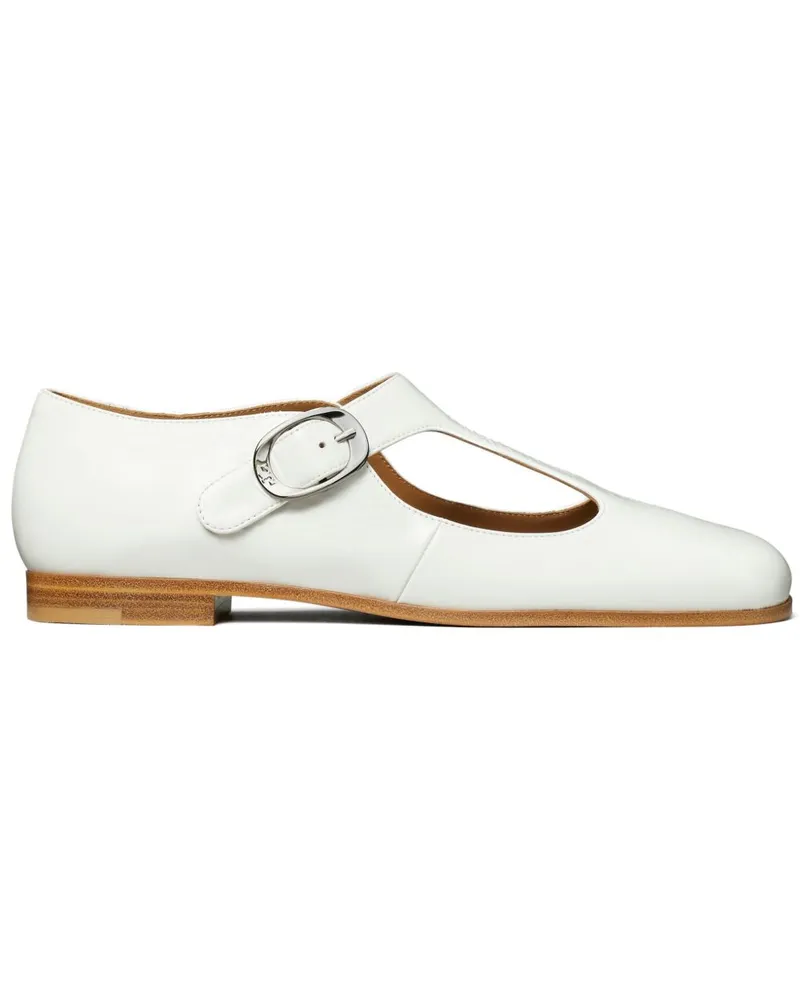 Tory Burch Violet Ballerinas mit T-Riemen - Weiß Weiß