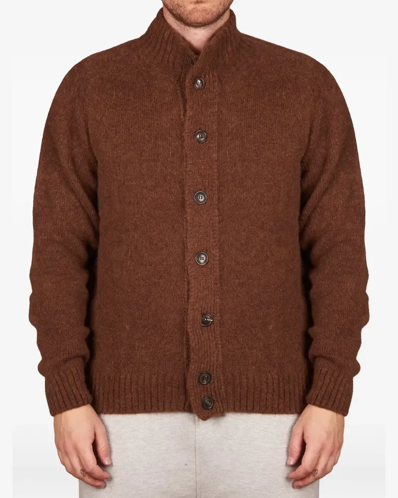 Filippo de Laurentiis high-neck button-up cardigan - Braun Braun
