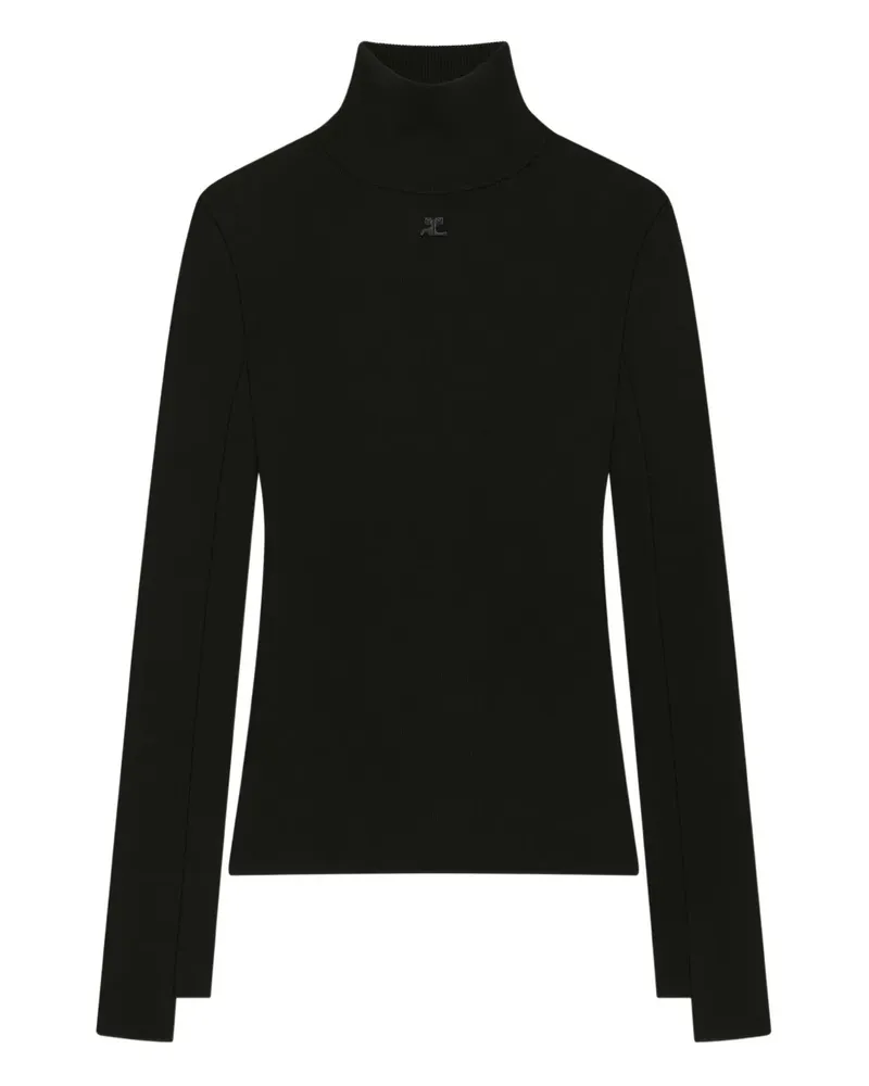 Courrèges Pullover mit Stehkragen - Schwarz Schwarz