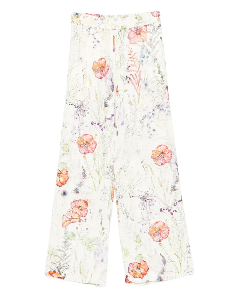 Alexander McQueen floral-print trousers - Nude Nude