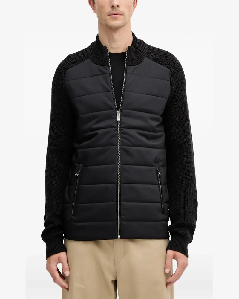 JOOP! quilted-design ribbed-knit jacket - Schwarz Schwarz