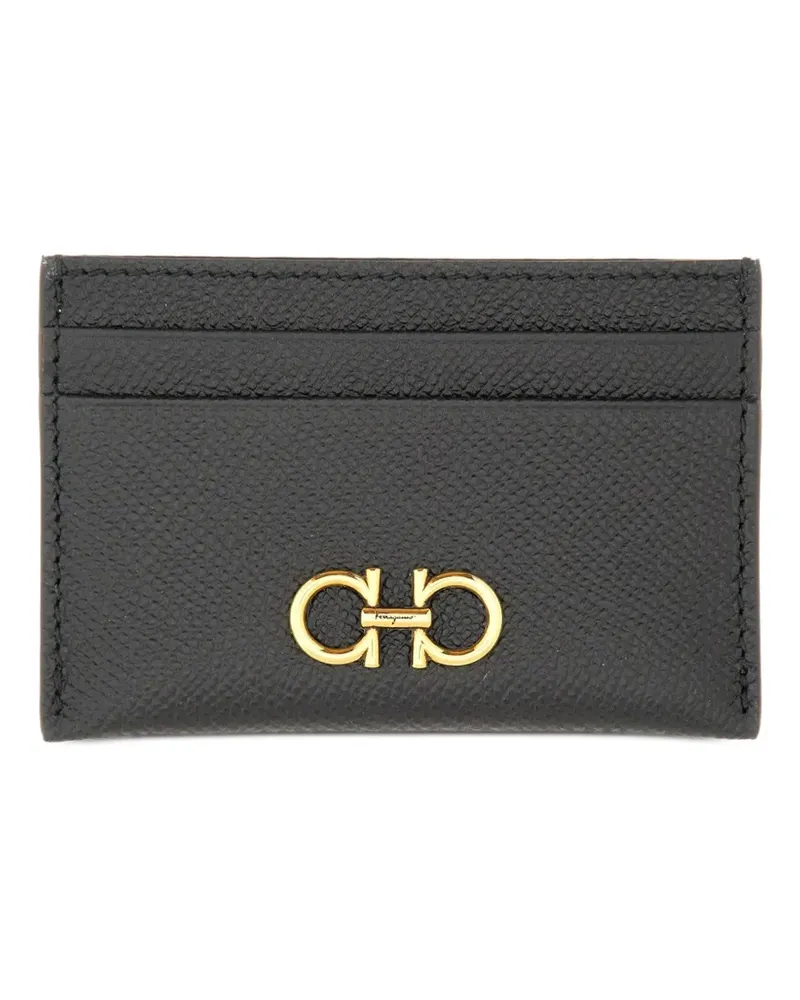 Ferragamo Gancini pebbled-leather card holder - Schwarz Schwarz