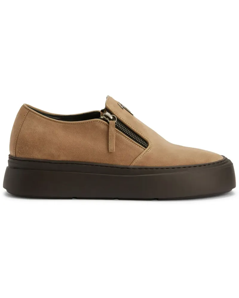 Giuseppe Zanotti Mike Zip Loafer mit runder Kappe - Braun Braun