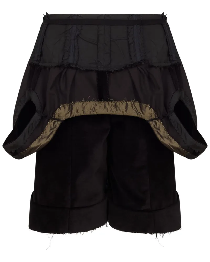 Maison Margiela Shorts im Layering-Look - Schwarz Schwarz