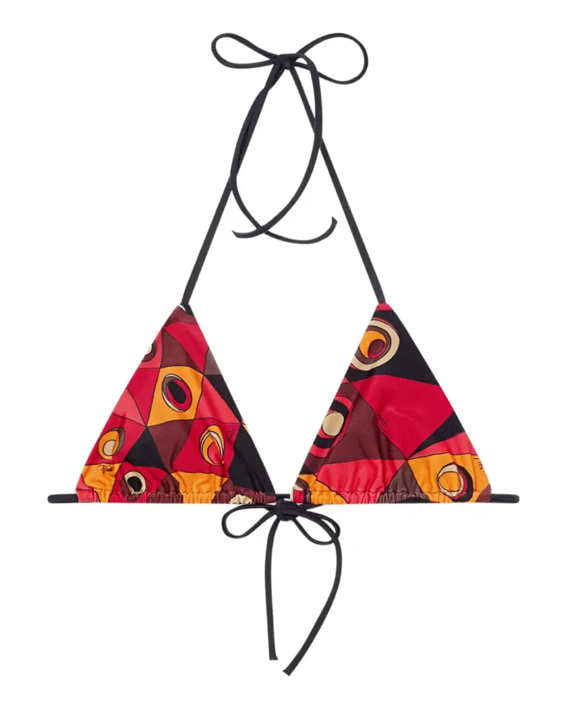 Emilio Pucci Occhi-print triangle bikini top - Rot Rot