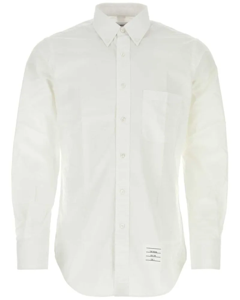 Thom Browne Hemd mit Logo-Applikation - Weiß Weiß