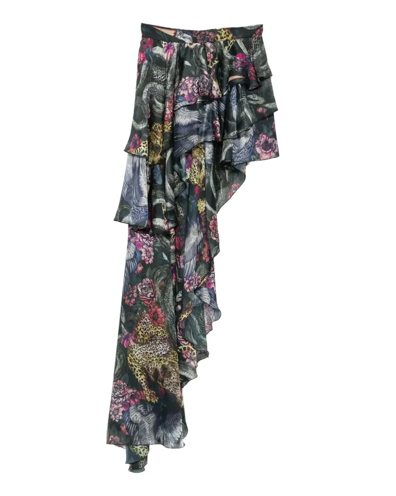 Just Cavalli Gerüschter Rock mit asymmetrischem Saum - Schwarz Schwarz