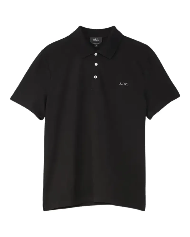 A.P.C. Poloshirt mit Logo-Print - Schwarz Schwarz