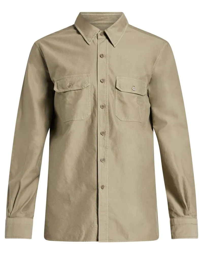 Tom Ford Hemd mit Klappentaschen - Nude Nude