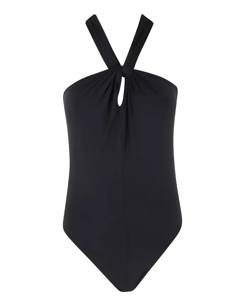 Federica Tosi twist-detail halterneck swimsuit - Schwarz Schwarz