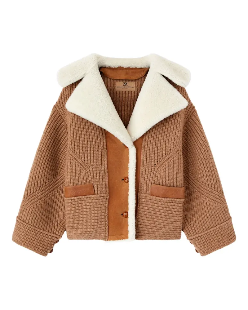 Ermanno Scervino Jacke mit Shearling-Einsätzen - Braun Braun