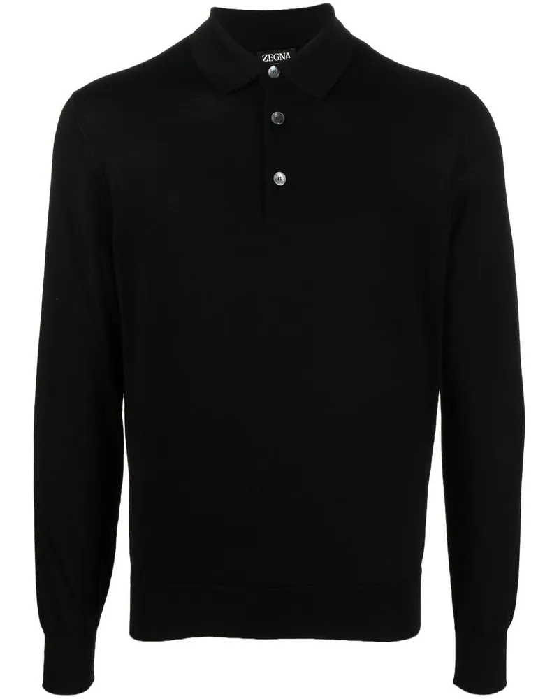 Ermenegildo Zegna Gestricktes Poloshirt - Schwarz Schwarz