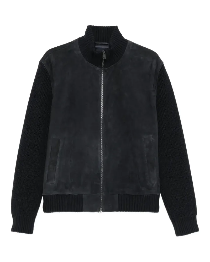 HUGO BOSS suede panelled jacket - Blau Blau