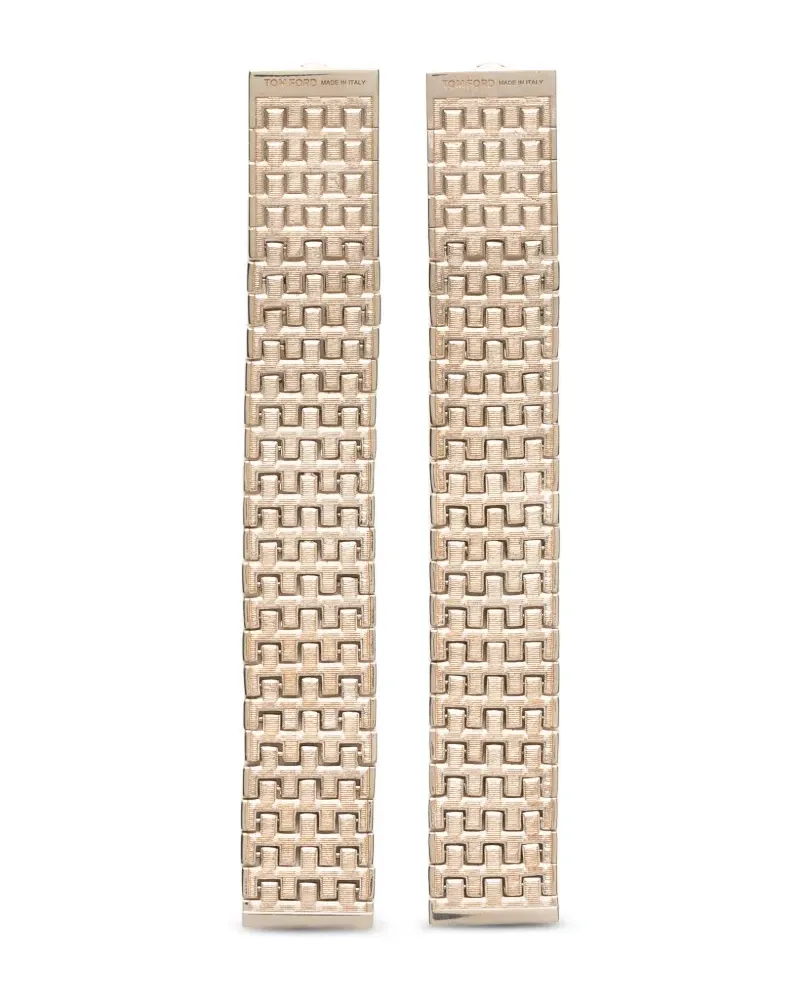 Tom Ford mesh-detail drop earrings - Gold Gold