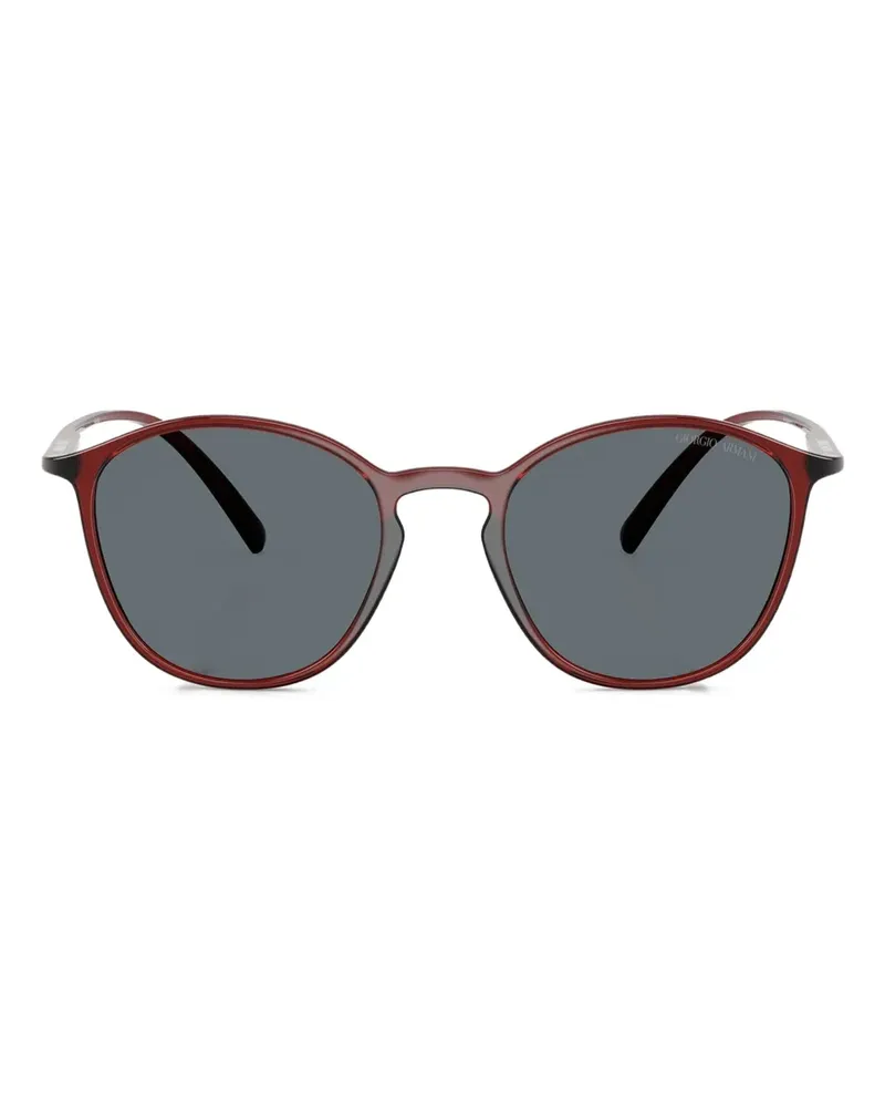 Giorgio Armani Sonnenbrille mit rundem Gestell - Rot Rot
