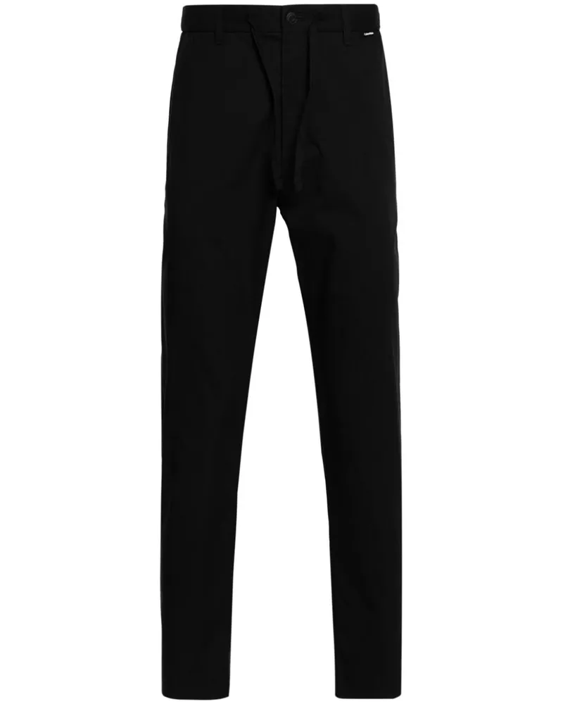 Calvin Klein Tapered-Hose mit Logo-Patch - Schwarz Schwarz