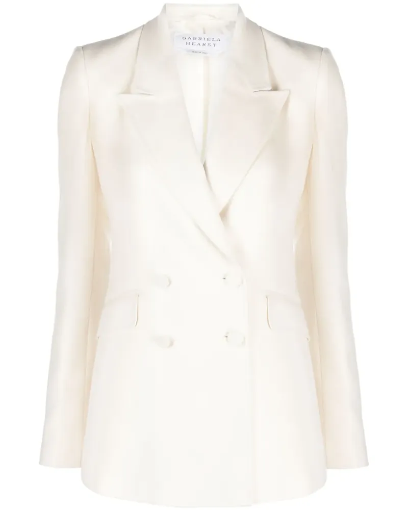 Gabriela Hearst Doppelreihiger Seidenblazer - Nude Nude